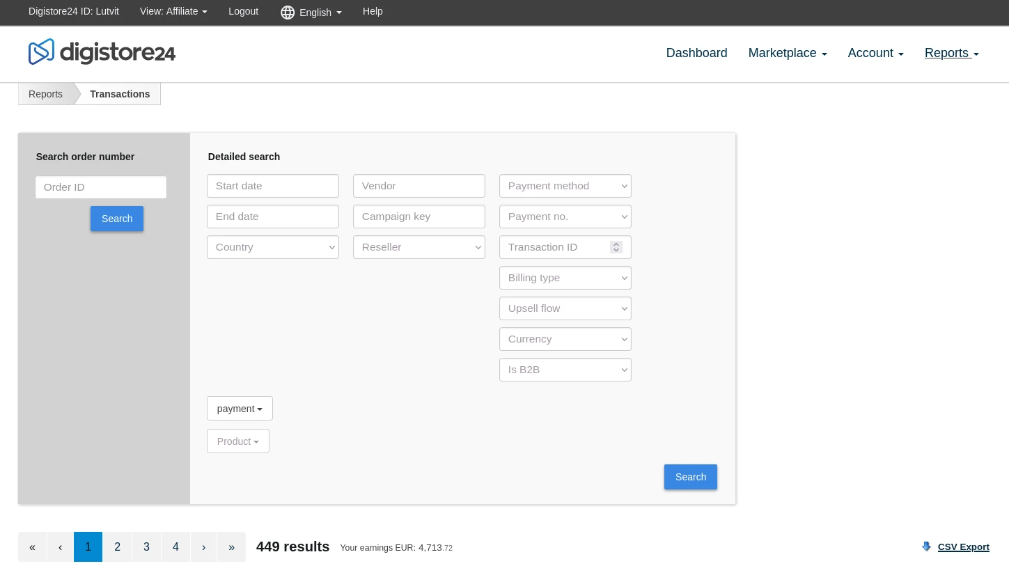 Digistore24 transactions