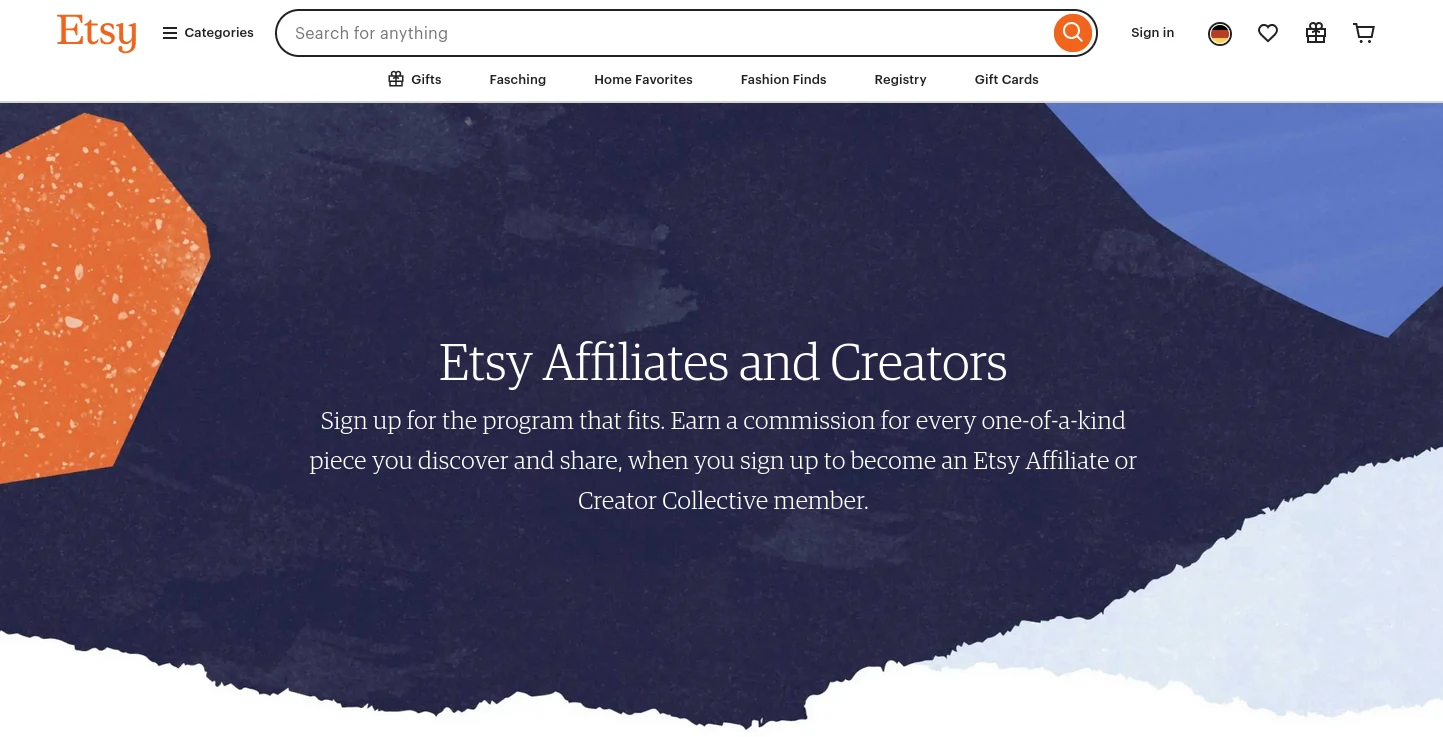Etsy affiliate program